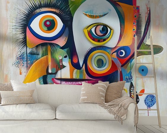 Voorbeeld van het werk in een kamer