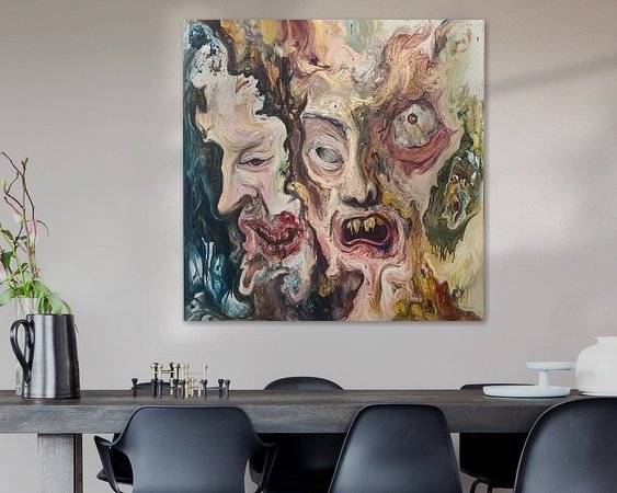 Voorbeeld van het werk in een kamer