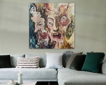 Abstrakte gruselige Gesichter