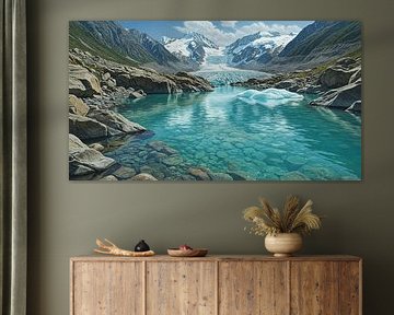 Turquoise blauwe gletsjerdroom