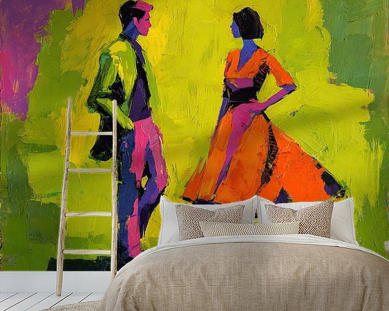 Voorbeeld van het werk in een kamer