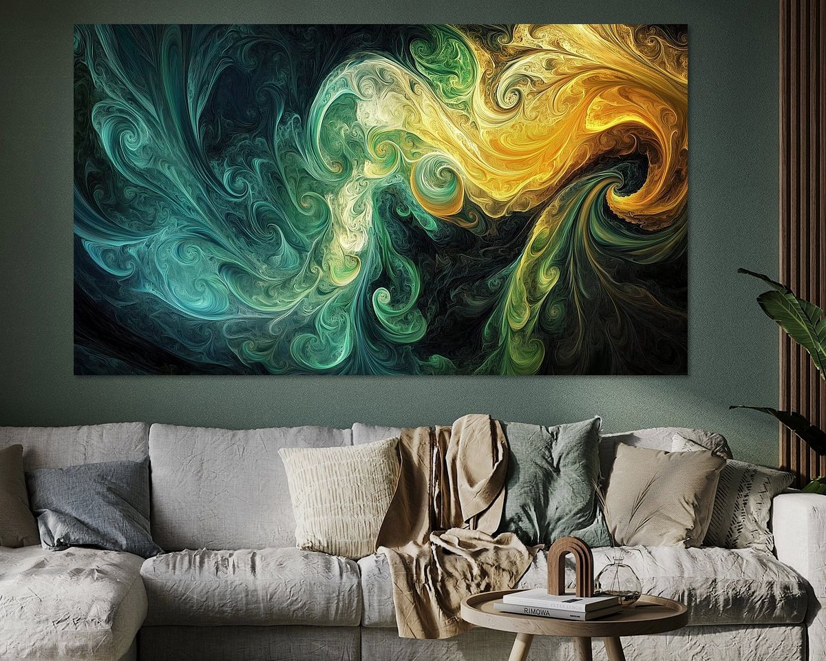 Voorbeeld van het werk in een kamer