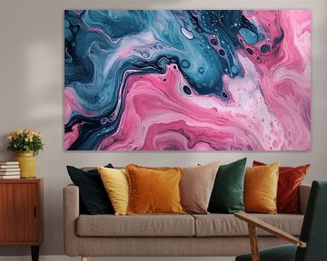 Abstracte blauw en roze panorama