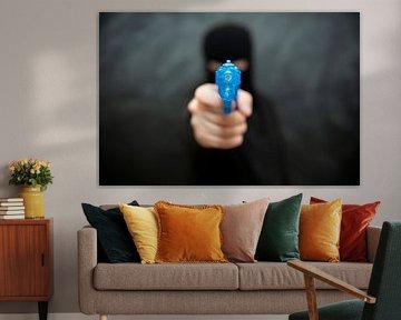 Criminal with water pistol