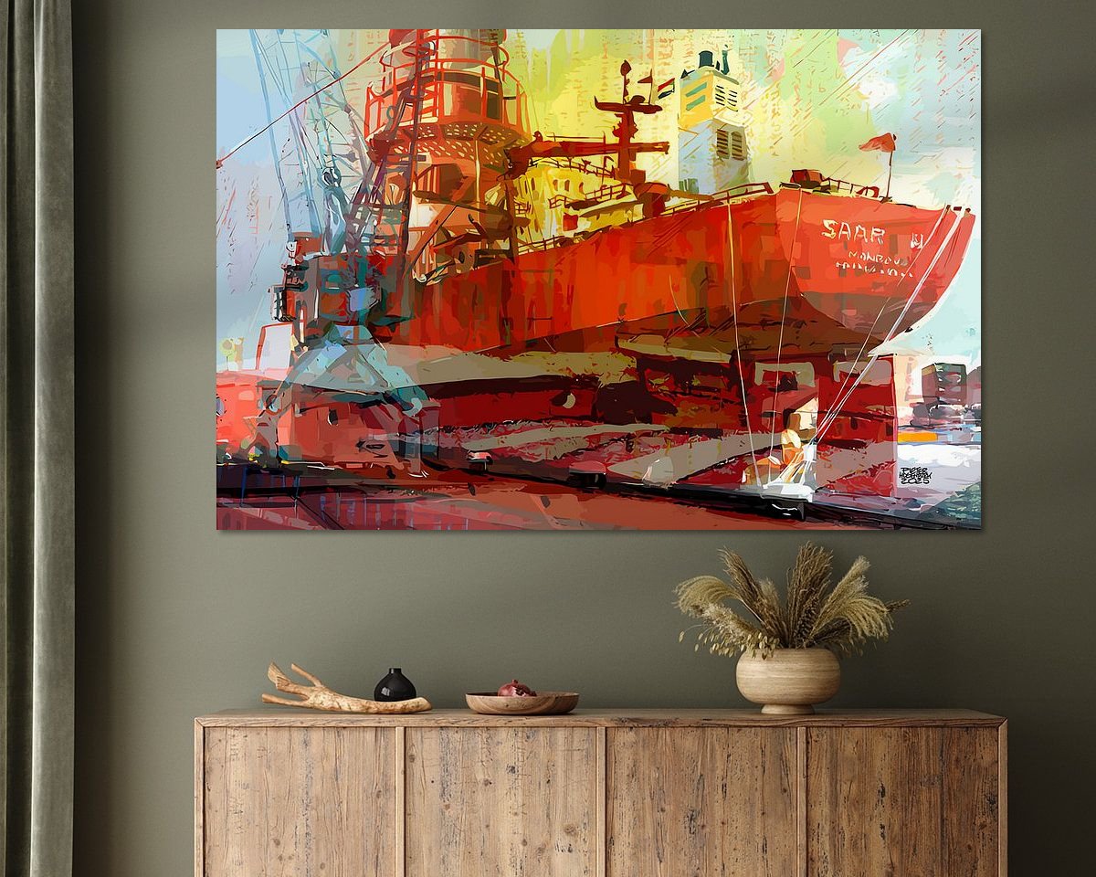 Voorbeeld van het werk in een kamer