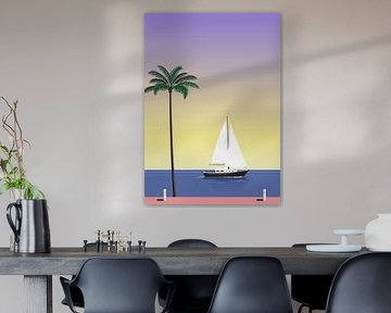 evening sailing boat