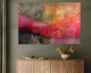 Goudstof en Schaduw – Abstract Schilderij vol Kleur en Energie van Joriali Abstract
