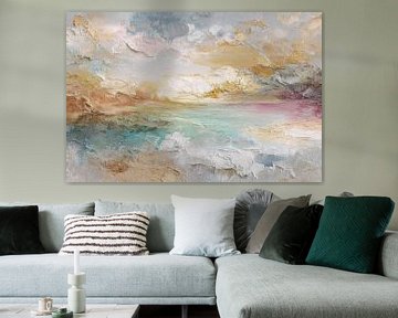 Pastelverhalen – Abstract Schilderij in Zachte Tinten van Joriali Abstract