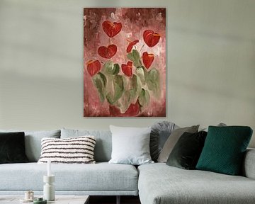 Flamingo flower - With heart