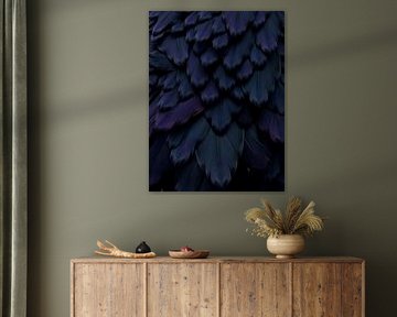 A Symphony of Deep Purple and Midnight Blue Feathers by Artistic