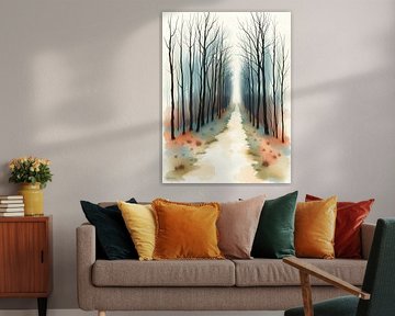 Chemin de la forêt d'hiver enchantée