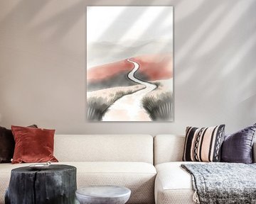 Serene Desert Path: A Winding Journey Through Hues by Artistic