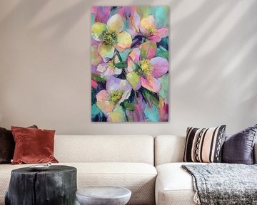 Bloemen Schilderij | Kleurrijke Bloemen Compositie van I ❤ Bloemen