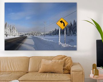A country road in winter by Claude Laprise