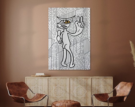 Voorbeeld van het werk in een kamer