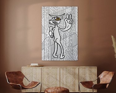 Voorbeeld van het werk in een kamer