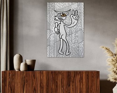 Voorbeeld van het werk in een kamer
