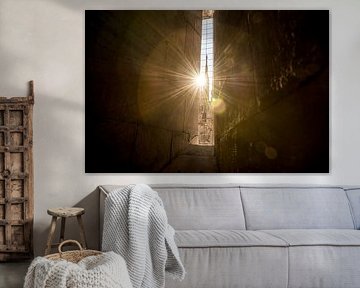 Faisceaux de lumière dans un espace étroit sur Nederlandschap