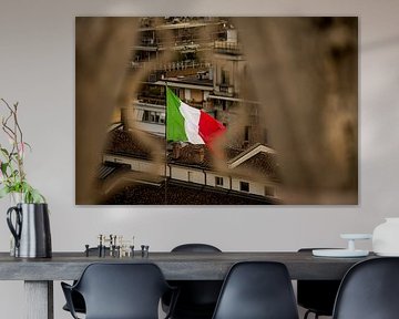 Italiaanse vlag in Milaan