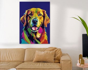 Golden Retriever Dog Pop Art by MIROKKU