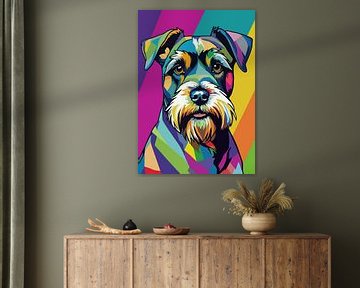 Miniature Schnauzer Dog Pop Art by MIROKKU