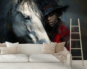 Rotes Herz, weiße Seele | Emotionale Wandkunst