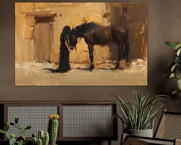 Atmospheric Country Living | Cheval sur le mur sur Karina Brouwer