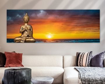 Meditatie bij zonsondergang van Alexander Baumann
