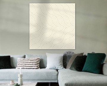 Moderne lijnpatroon kunst. Japandi van Abstract Minimalist Art