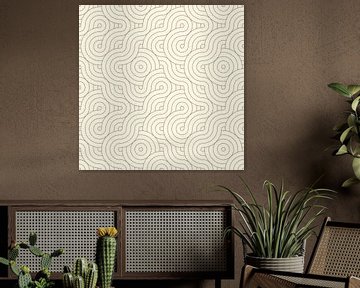 Motif abstrait contemporain Japandi sur Art minimaliste abstrait