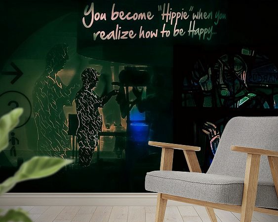 Voorbeeld van het werk in een kamer