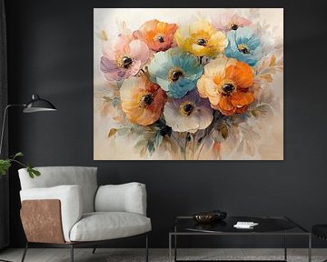 Explosion de fleurs | Jardin de fleurs vibrant sur Art Merveilleux