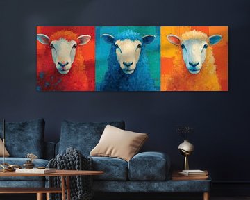 Kleurrijk Schaap van Abstract Schilderij