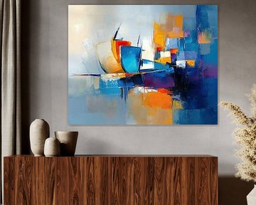 Whispers of Color Symphony van Abstract Schilderij