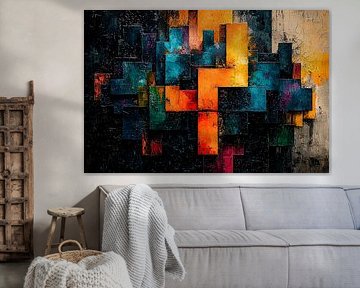 Composition abstraite colorée de rectangles sur Imperial Art House
