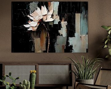 Abstrakte Blume in dunklen Farben von Art & Soul Creations
