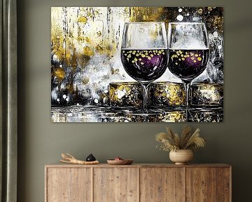 Abstrait avec verres à vin sur Art & Soul Creations