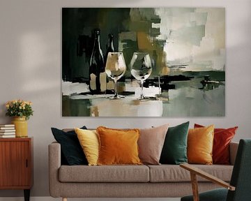 Nature morte abstraite avec verres