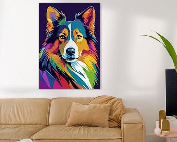 Shetland Herdershond Pop Art Stijl van MIROKKU