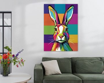 Europese Haas Konijn Pop Art Stijl van MIROKKU