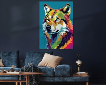 Wolf Pop Art-stijl van MIROKKU