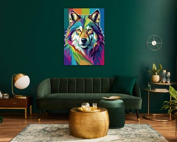 Wolf Pop Art-stijl van MIROKKU