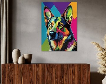 German Shepherd Pop Art Style by MIROKKU