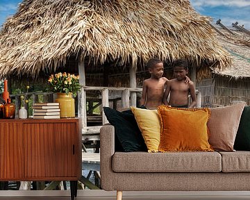 Kinderen op Arborek eiland