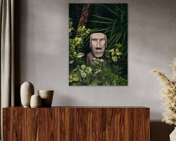 Gardien de pierre dans le jardin sur atiq art