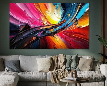 Abstracte unieke kleuren panorama van TheXclusive Art