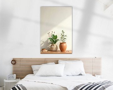Minimalist Plant Still Life - Calming wall decoration with natural style by Kleurenrijk