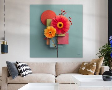 Abstrakt mit Blumen