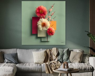 Abstract with flowers by Gelissen Artworks