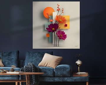 Abstract with flowers by Gelissen Artworks
